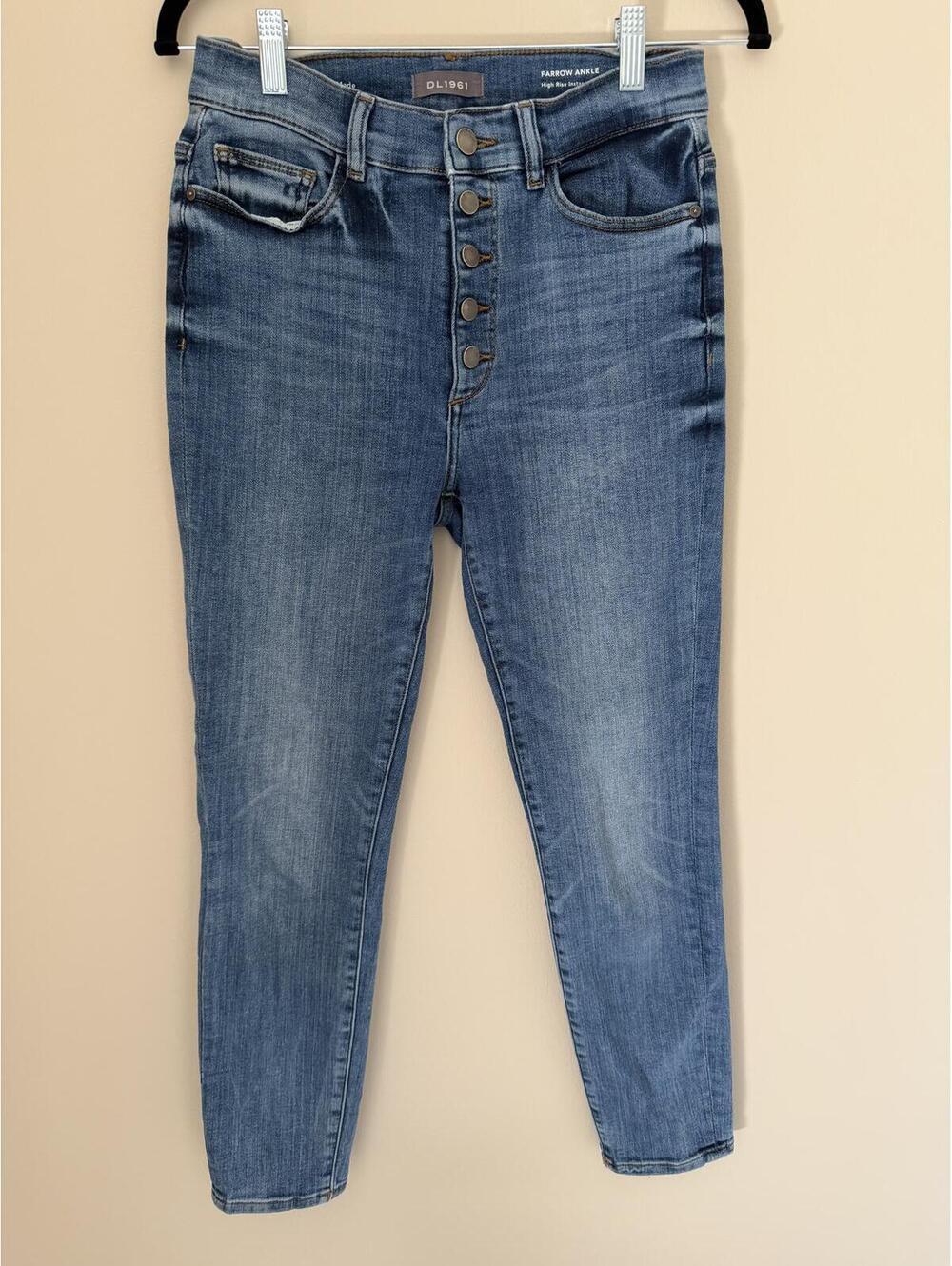 DL 1961 High Rise Button Fly Farrow Ankle Instasculpt